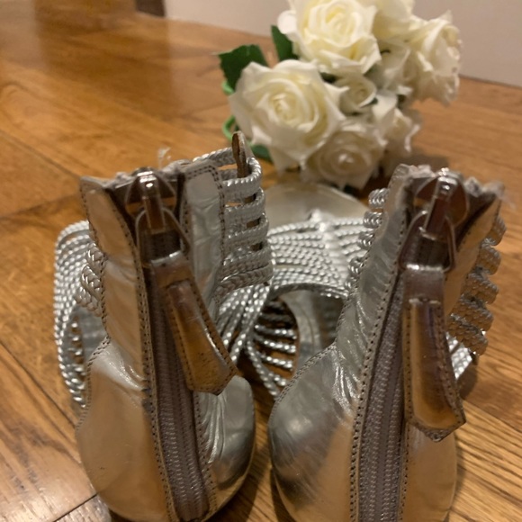 Aquazzura Shinny Silver Sandels Sandals